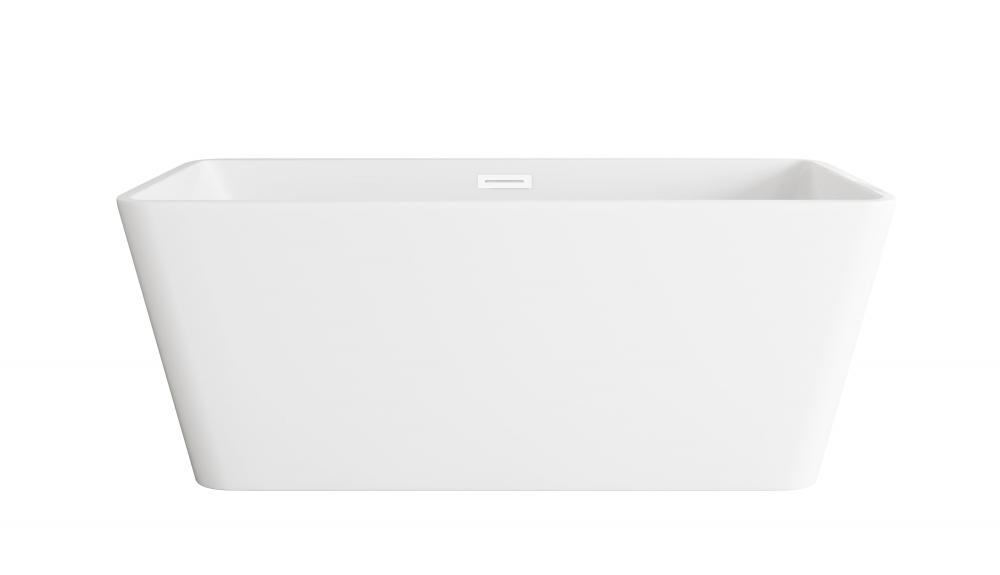 59 inch Bathtub in Glossy White with Polished White Trim