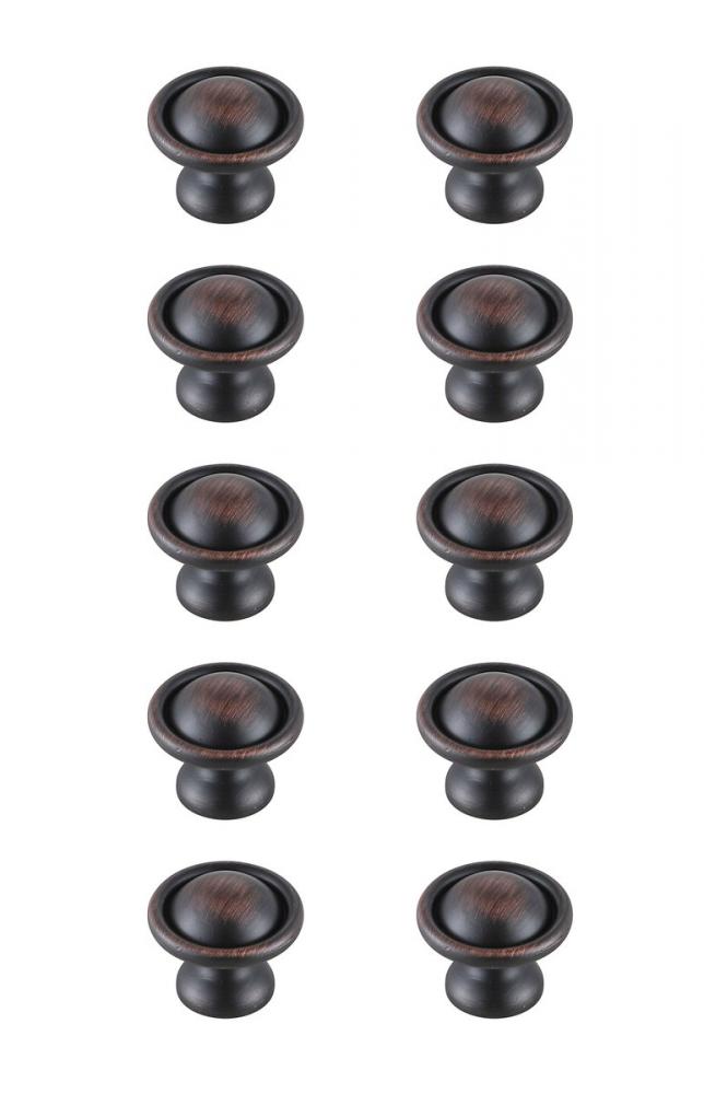 Kadea 1.2" Diameter Oil-rubbed Bronze Mushroom Knob Multipack (Set of 10)