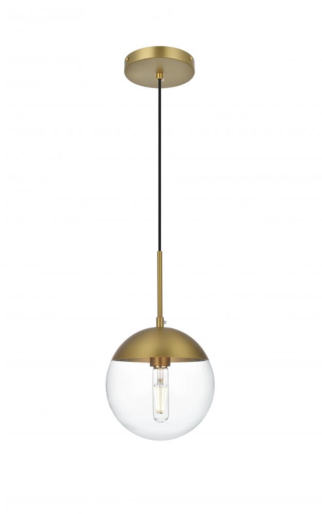 Eclipse 8 Inch Pendant Clear Shade in Chrome