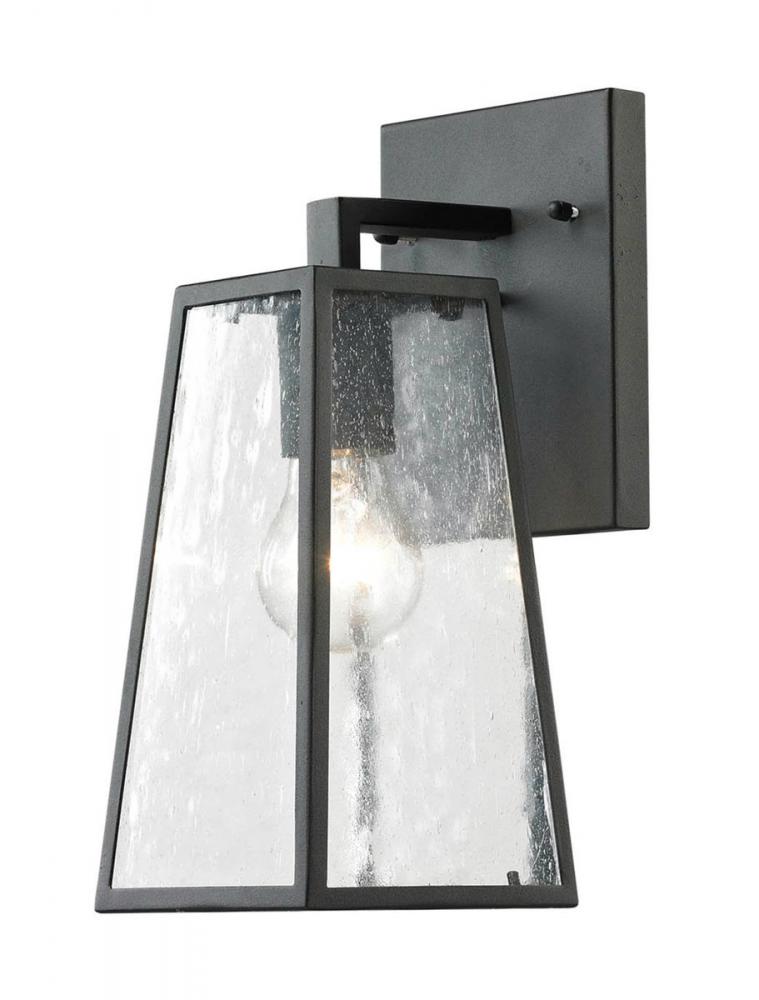 Outdoor Wall Lantern D:5 H:11.8 60w Matte Black Finish Clear Seedy Glass Lens