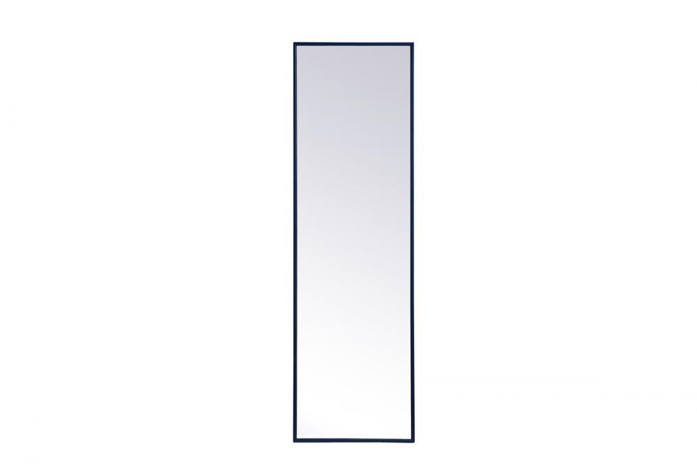 Metal Frame Rectangle Mirror 18x60 Inch in Blue