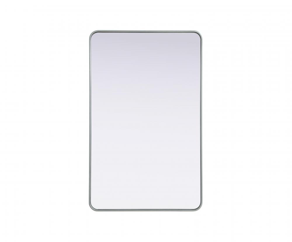 Contour Metal Rectangle Mirror 30x48 in Silver