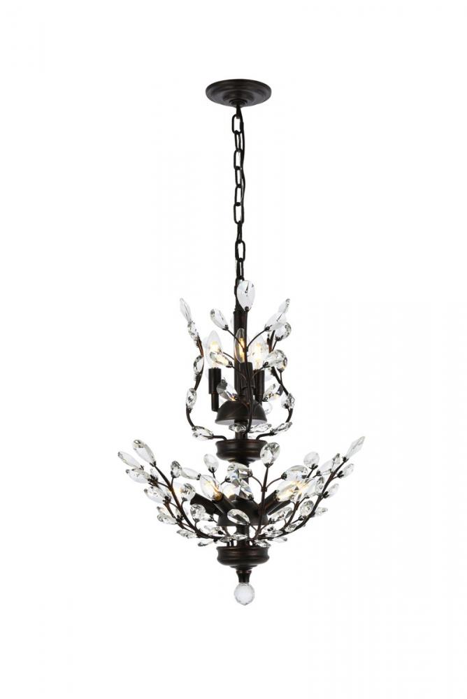 Orchid 8 Light Dark Bronze Chandelier Clear Royal Cut Crystal