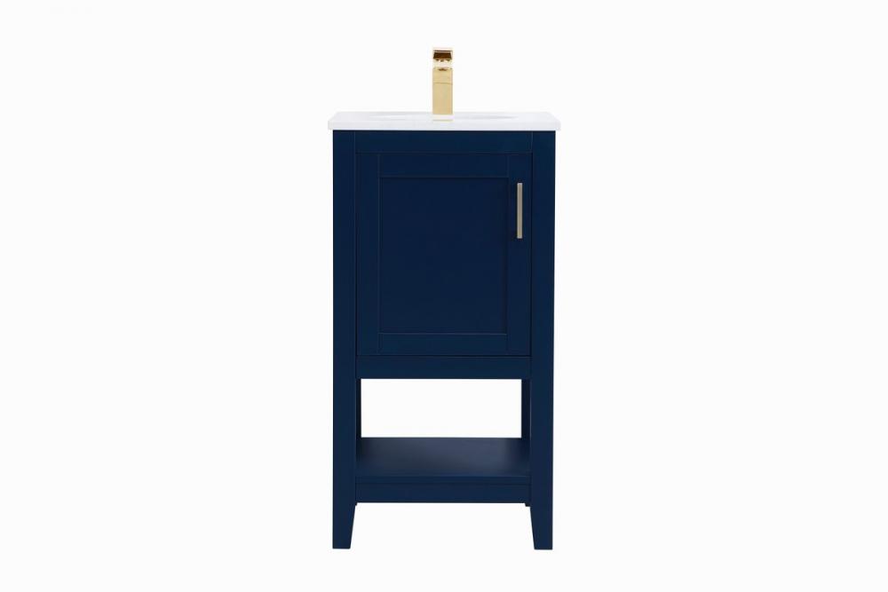 18 Inch Single Bathroom Vanity in Blue