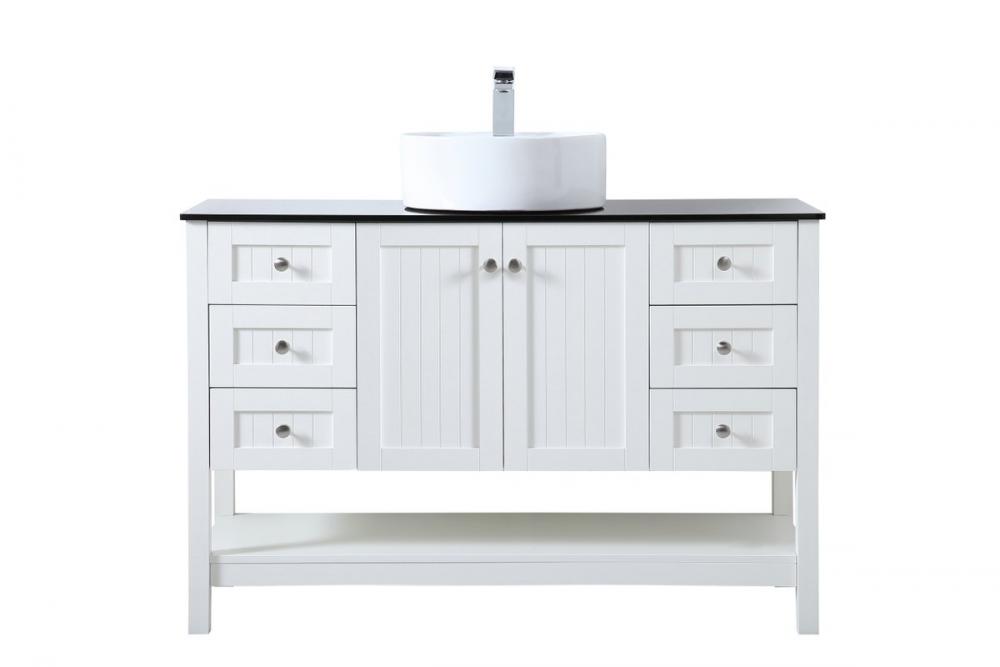 48 Inch Vessel Sink Bathroom Vanity in White