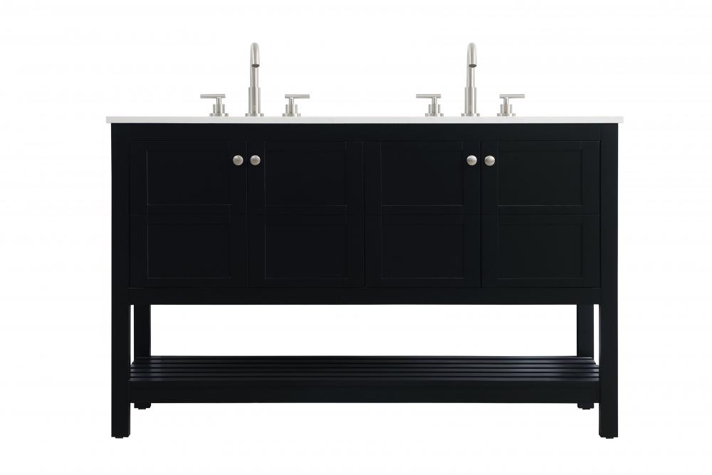 54 inch Double Bathroom Vanity in Black