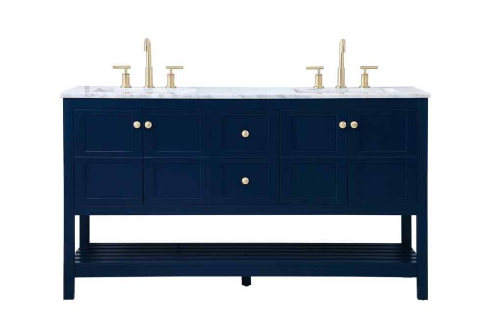 60 Inch Single Bathroom Vanity in Blue