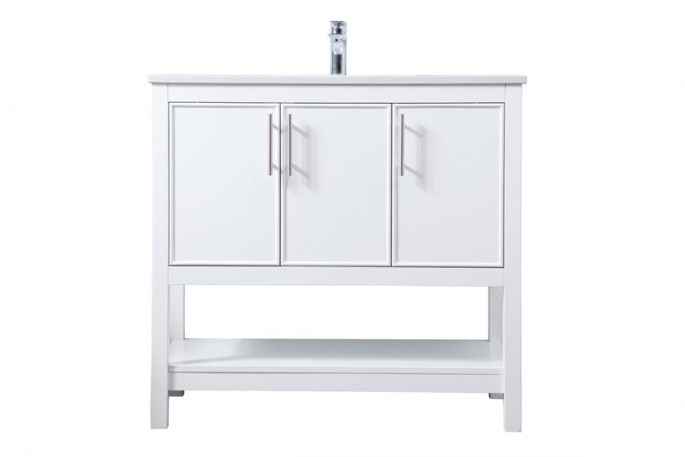 36 Inch Single Bathroom Vanity in White