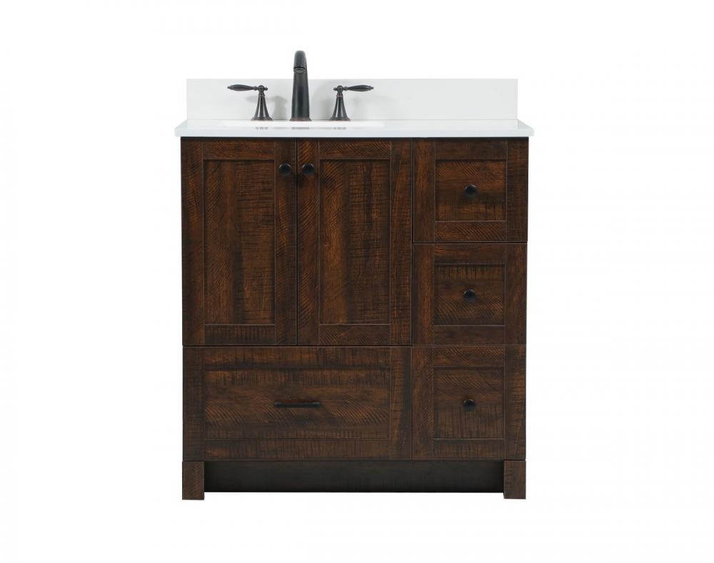 32 Inch Single Bathroom Vanity in Expresso with Backsplash