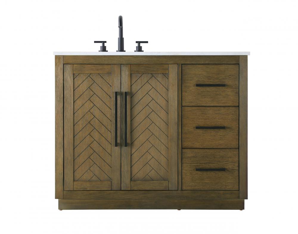 42 inch Single Bathroom Vanity in Hazel Oak