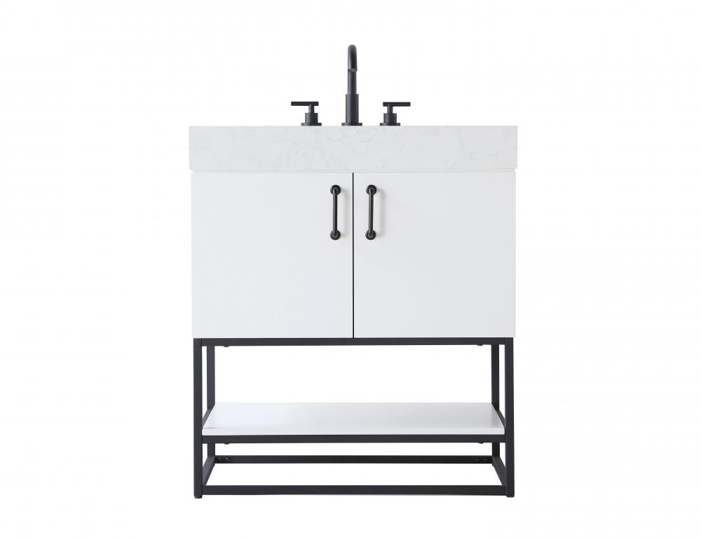 30 inch Single Bathroom Vanity in White