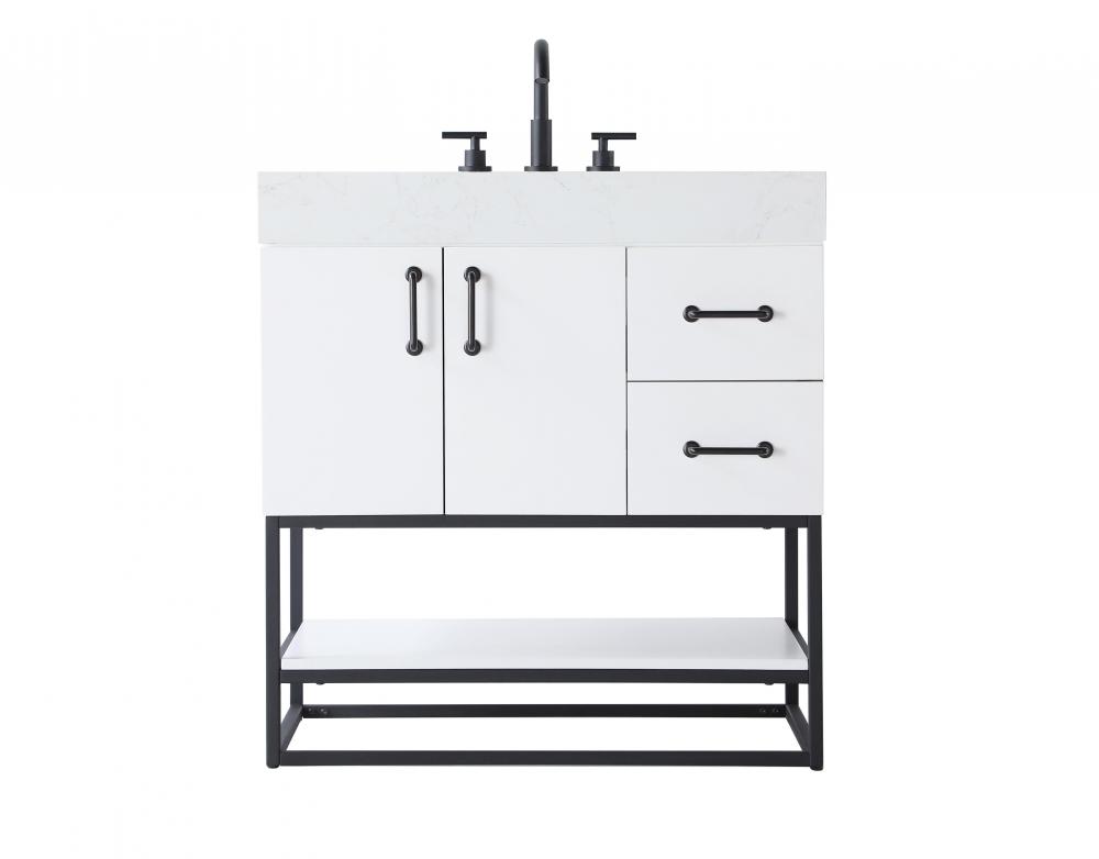 32 inch Single Bathroom Vanity in White