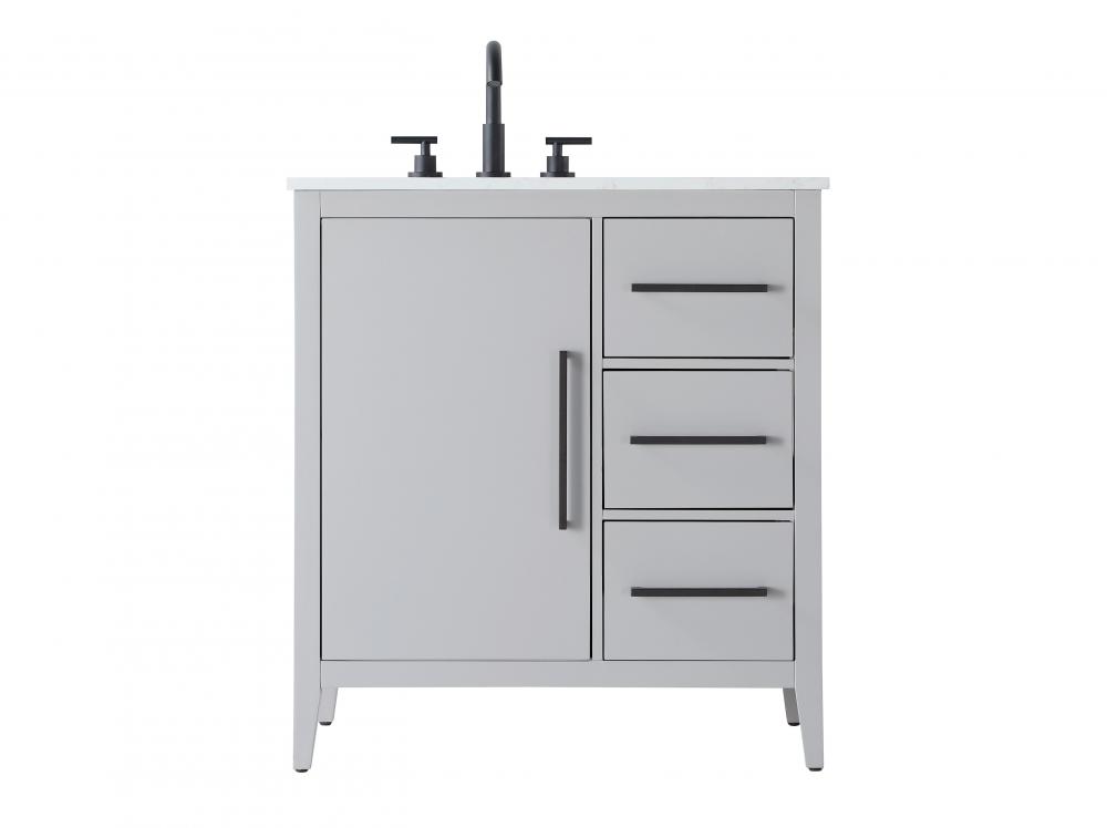 32 Inch Single Bathroom Vanity In Grey