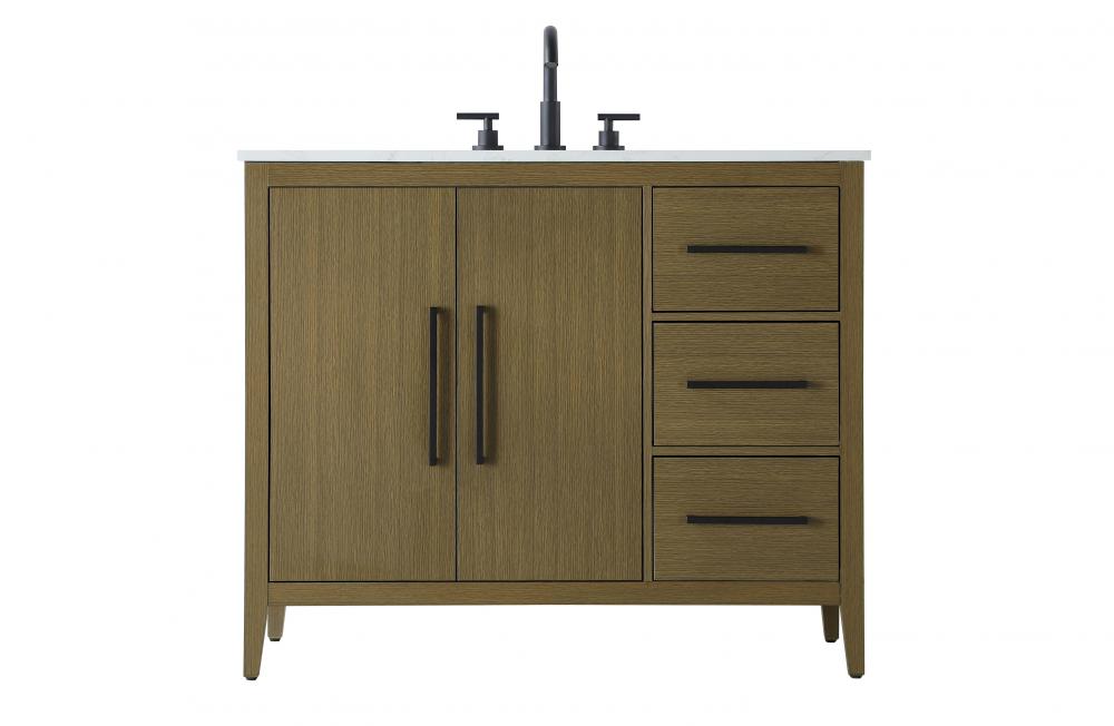 42 Inch Single Bathroom Vanity In Chestnut Brown