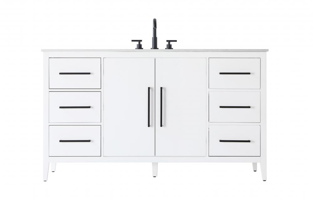 60 Inch Single Bathroom Vanity In White