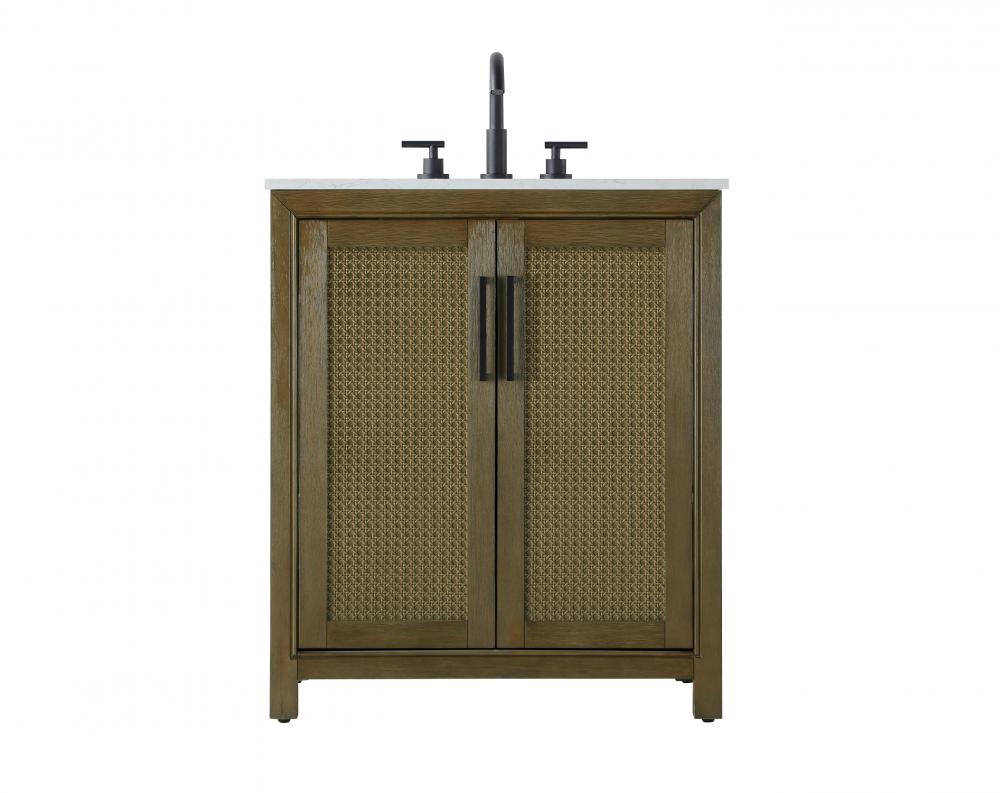 30 Inch Single Bathroom Vanity In Hazel Oak