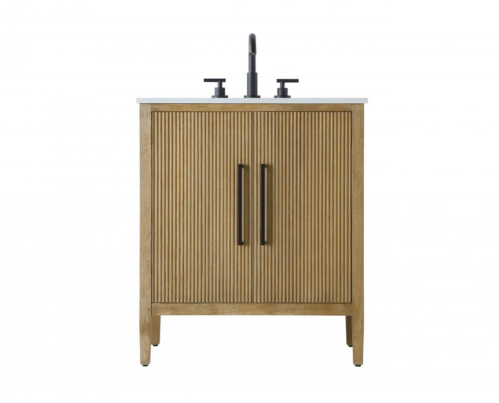 30 inch Single Bathroom Vanity in Linen Oak