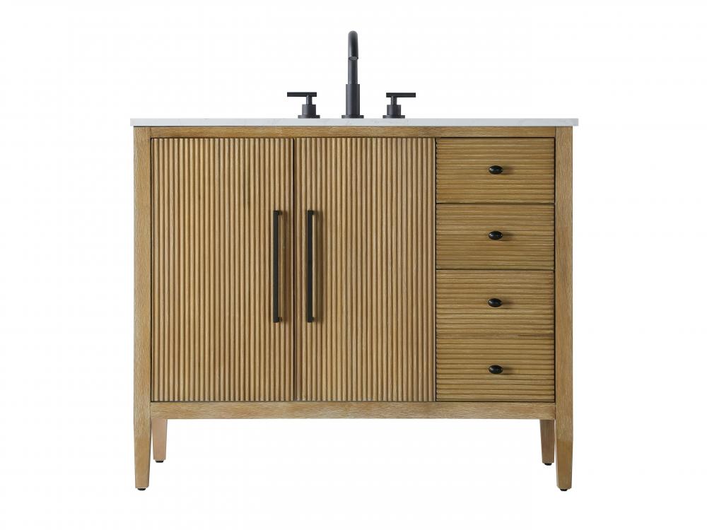 42 inch Single Bathroom Vanity in Linen Oak