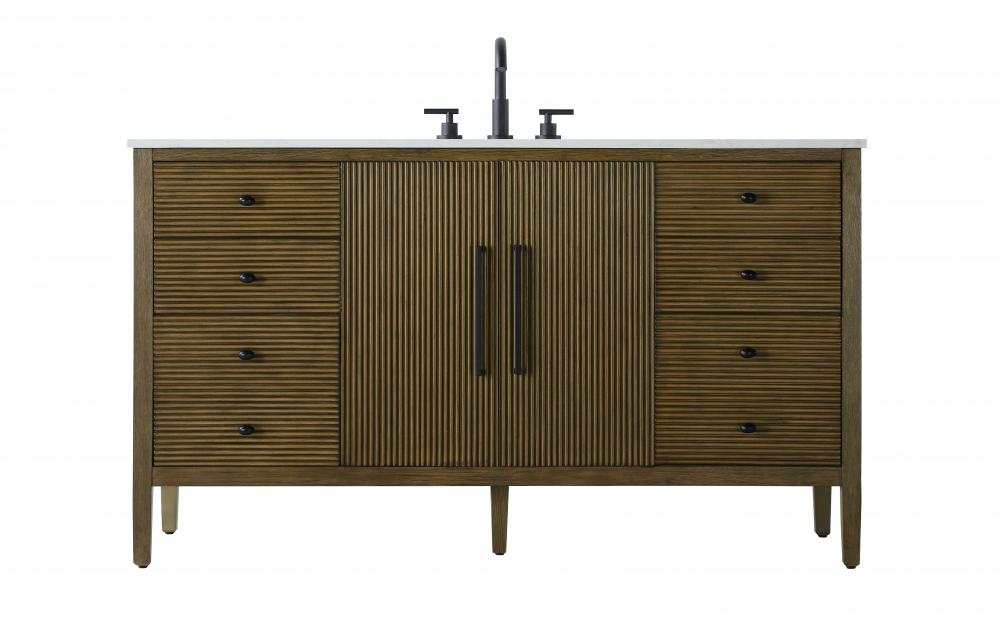 60 inch Single Bathroom Vanity in Hazel Oak