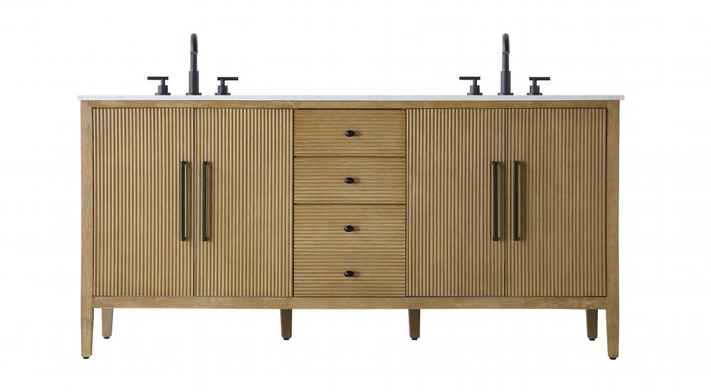 72 inch Double Bathroom Vanity in Linen Oak