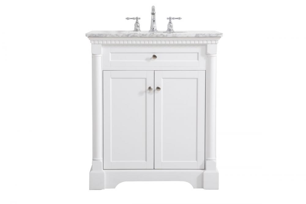 30 Inch Single Bathroom Vanity in White