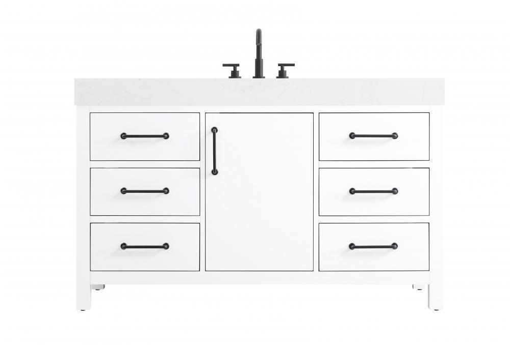 54 inch Single Bathroom Vanity In White