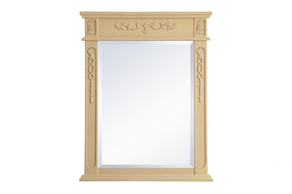 Wood frame mirror 28 inch x 36 inch in Light Antique Beige