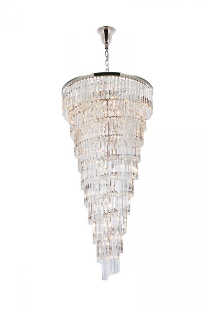 Sydney 36.5 Inch Spiral Crystal Chandelier in Polished Nickel