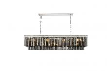 Elegant 1202D60PN-SS/RC - Sydney 12 Light Polished Nickel Chandelier Silver Shade (Grey) Royal Cut Crystal