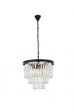 Elegant 1231D20MB/RC - Sydney 9 Light Matte Black Chandelier Clear Royal Cut Crystal