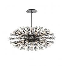 Elegant 2550D48BK - Vera 48 inch crystal starburst oval pendant in black