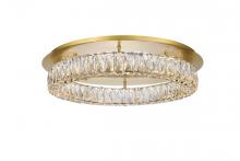 Elegant 3503F26G - Monroe LED Light Gold Flush Mount Clear Royal Cut Crystal