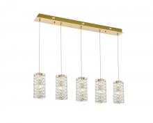 Elegant 3680D5SG - Aston 40 inch LED Pendant in Satin Gold