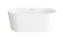 Elegant BT30159GW-PCH - 59 inch Bathtub in Glossy White with Chrome Trim