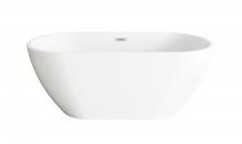 Elegant BT30359GW-PCH - 59 inch Bathtub in Glossy White with Chrome Trim