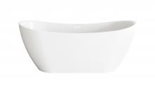 Elegant BT30467GW-WHT - 67 inch Bathtub in Glossy White with Polished White Trim