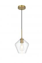 Elegant LD2256SG - Gene 8 Inch Pendant Clear Shade in Satin Gold