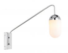 Elegant LD6177C - Kace 1 Light Chrome and Frosted White Glass Wall Sconce