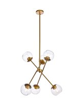 Elegant LD656D24BR - Axl 24 Inch Pendant in Brass with Clear Shade