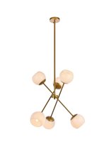 Elegant LD657D24BR - Axl 24 Inch Pendant in Brass with White Shade