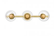 Elegant LD7320W27BRA - Rogelio 3 Light Brass and Clear Bath Sconce