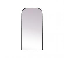 Elegant MR1FL3572BLK - Metal Frame Arch Full Length Mirror 35x72 Inch in Black
