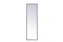 Elegant MR4081BL - Metal Frame Rectangle Mirror 18x60 Inch in Blue