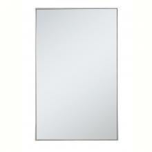 Elegant MR43048S - Metal Frame Rectangle Mirror 30 Inch in Silver