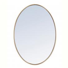 Elegant MR4624BR - Metal Frame Oval Mirror 34 Inch In Brass
