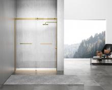 Elegant SD202-6076BGD - Semi-frameless shower door 60 x 76 Brushed Gold