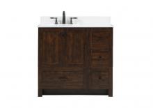 Elegant VF2836EX-BS - 36 Inch Single Bathroom Vanity in Expresso with Backsplash