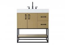 Elegant VF29232MHB - 32 inch Single Bathroom Vanity in  Honey Brown