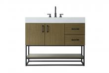 Elegant VF29242MCB - 42 inch Single Bathroom Vanity in Chestnut Brown