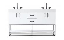 Elegant VF29260DWH - 60 inch Double Bathroom Vanity in White